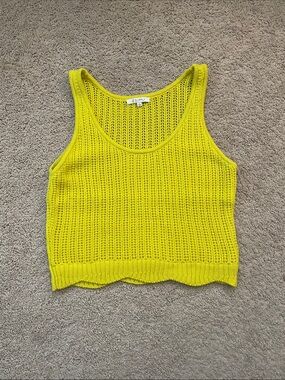 Z Supply Bright Yellow Open-Weave Crop Tank